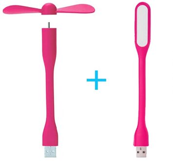 Flexibele Draagbare Verwijderbare Usb Mini Ventilator En Usb Led Licht Lamp Voor Alle Voeding Usb-uitgang Usb gadgets Roze