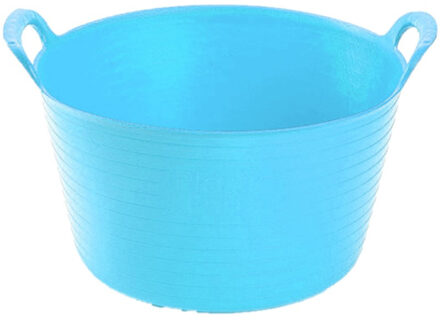 Flexibele emmer/kuip - 3x - blauw - kunststof - rond - 56 liter - 60 x 53 x 38 cm - wasmand