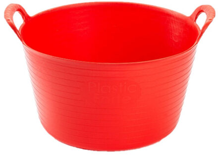 Flexibele emmer/kuip - 3x - rood - kunststof - rond - 56 liter - 60 x 53 x 38 cm - wasmand