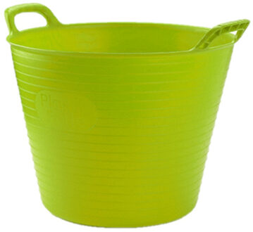 Flexibele emmer/kuip - 4x - groen - kunststof - rond - 25 liter - 42 x 38 x 33 cm - wasmand