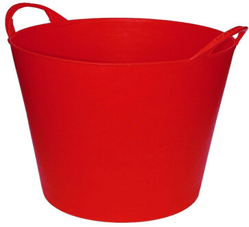 Flexibele emmer/kuip - rood - 42 liter - Opbergmand - Wasmand - 45 x 33 cm