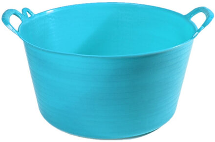 Flexibele emmer/kuip - Set van 3x stuks - blauw - kunststof - rond - 26 liter - 49 x 44 x 27 cm - wa