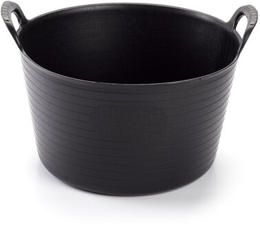 flexibele emmer/kuip - zwart - rond - 56L - 60x53x38cm