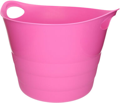 Flexibele emmer - roze - 43 liter - kunststof - 45 x 38 cm - Wasmanden