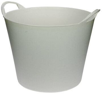 Flexibele emmer/wasmand/kuip - wit - 42 liter - Opbergmand - Wasmand - Wasmanden
