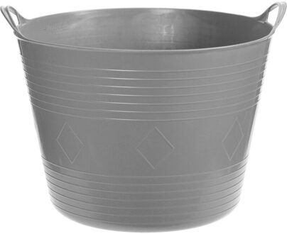 Flexibele kuip - 40L - kunststof - D45 cm - grijs - emmer - wasmand