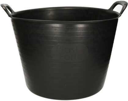 Flexibele kuip emmer/wasmand rond zwart 42 liter - Wasmanden