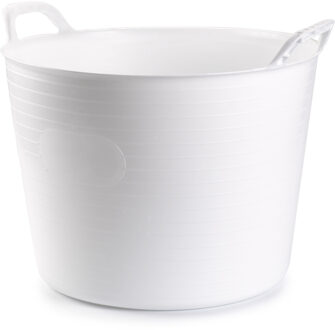 Flexibele kuip of emmer - wit - 42 liter - stevig kunststof - 45 x 38 cm