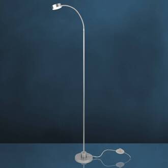 Flexibele LED vloerlamp SATURN, 1-lamp alu mat geborsteld, chroom
