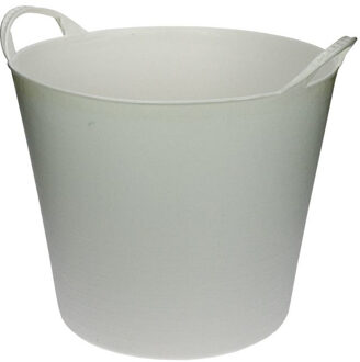 Flexibele opbergmand - wit - kunststof - 20 liter - 35 x 30 cm - wasmand/emmer
