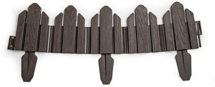 Flexibele plantenborder hekjes donkerbruin kunststof 25 x 62 cm - Tuinhekjes