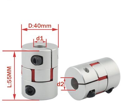 Flexibele Plum Klem Koppeling D40 L55 As Jaw Askoppeling 8/10/12/14/16 /18/20/22 Mm D40L55