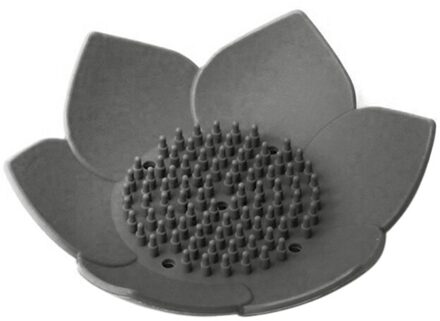 Flexibele Siliconen Platen Lotus Bloem Douche Bad Lade Zeepkist Zeepbakje Opslag Afvoer Zeep Houder Zeep Saver Badkamer Gadgets Grijs