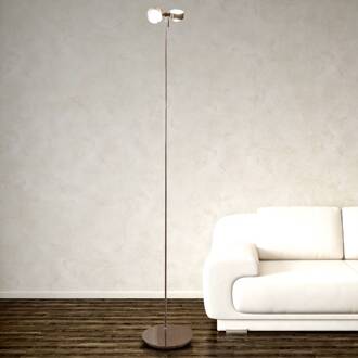Flexibele vloerlamp PUK FLOOR, chroom, 2-lamps. helder, wit mat