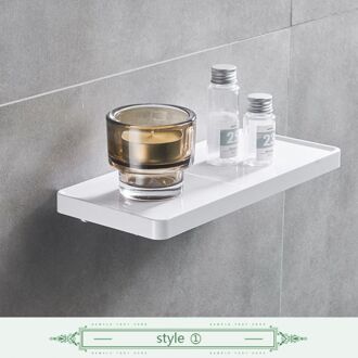 FLG Wall Mounted Toiletrolhouder Rvs Dubbele Rollen Papier Telefoon Stand Muur Houder Badkamer Wit ABS Plank stijl 1