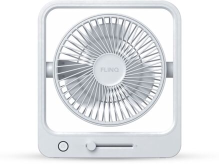 FlinQ Coolcube Tafelventilator - Draadloos - Oplaadbaar - Aanpasbare snelheden - Wit