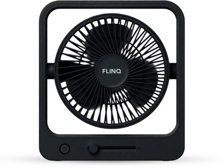 FlinQ Coolcube Tafelventilator - Draadloos - Oplaadbaar - Aanpasbare snelheden - Zwart