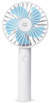 FlinQ Draagbare Handventilator - Oplaadbaar - Vijf windsnelheden - Wit/Blauw