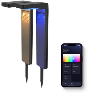 FlinQ Gaia - Smart Solar Tuinlamp - Bewegingssensor - 2-pack - Zwart