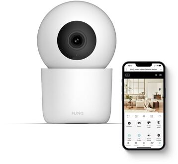 FlinQ Smart Binnen Camera - Beveiligingscamera - Babyfoon - Pan & Tilt - Wit