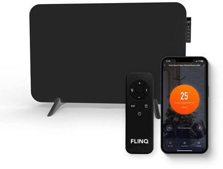 FlinQ Smart Infrarood Paneelverwarmer - Verwarming elektrisch - Verwarmingspaneel - 450W - Zwart