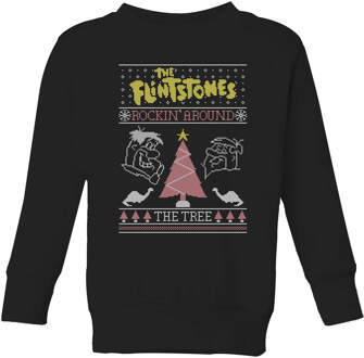 Flintstones Rockin Around The Tree Kids' Christmas Jumper - Black - 146/152 (11-12 jaar) Zwart - XL