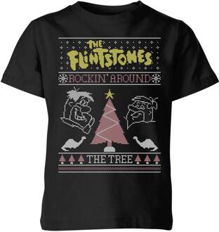 Flintstones Rockin Around The Tree Kids' Christmas T-Shirt - Black - 110/116 (5-6 jaar) - Zwart - S