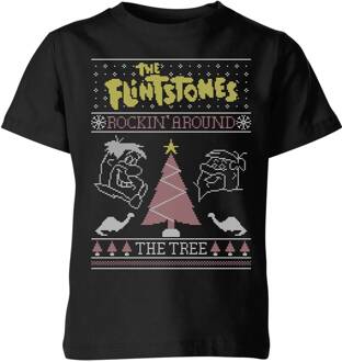 Flintstones Rockin Around The Tree Kids' Christmas T-Shirt - Black - 110/116 (5-6 jaar) Zwart - S