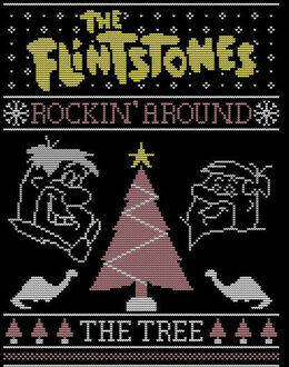 Flintstones Rockin Around The Tree Women's Christmas T-Shirt - Black - L - Zwart