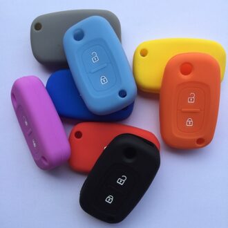 Flip Fold Afstandsbediening Sleutel Silicagel Case Voor Renault Modus Kangoo Scenic Clio Megane Silicon Houder 2 Knop Fob licht blauw