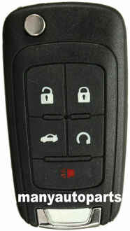 Flip Key Shell geschikt voor CHEVROLET Remote Key Case Fob Vervanging 5 Knop