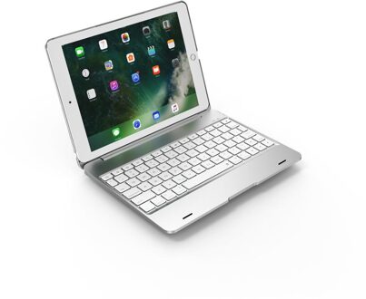 Flip Soort Abs Keyboard Case Met Folding Cover Beschermende Shell Draagbare Smart Bluetooth Toetsenbord Voor Ipad Air 9.7 Inch F19A Zilver