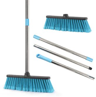 Floor Cleaning Bezem Met Verstelbare Lange Handvat Plastic Bezems Scrubber Voor Cleaning Badkamer Binnenplaats Draagbare Gereedschap Bezem