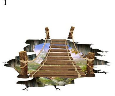 Floor Sticker Verwijderbare 3D Sticker Leuke Vloer Muursticker Brug Deur Sticker Muur Poster 3D Window Decor Sticker Home Decor 1