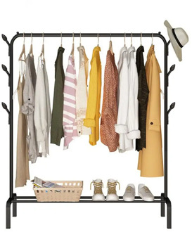 Floored Drying Rack Pole Style Coat Hanger Indoor Metal Clothing Rack Home Bedroom Storage Wardrobe Clothing Balcony Coat Rack