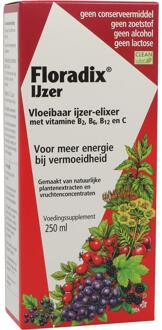 Floradix IJzer-elixir – Bij vermoeidheid – Voedingssupplement met ijzer en vitamine B12 – 250 ml