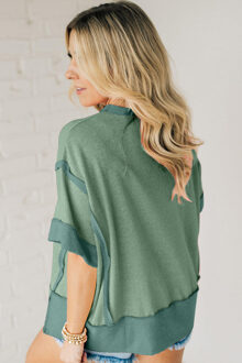 Floral Cowboylaarzen T-shirt - maat S Salie Groen