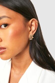 Floral Statement Earrings, Gold - ONE SIZE