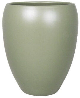 Floran Bloemen vaas/vazen bloempot army groen van keramiek D25 x H28 cm