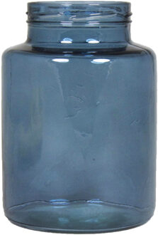 Floran Bloemenvaas - blauw/transparant glas - H20 x D14.5 cm