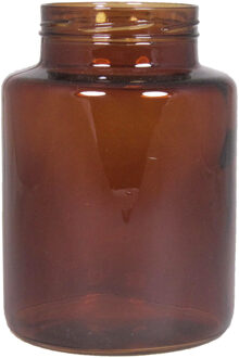 Floran Bloemenvaas - kastanje bruin/transparant glas - H25 x D17 cm