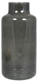 Floran Bloemenvaas Milan - transparant smoke grijs glas - D15xH30 cm - melkbus vaas met smalle hals - Vazen