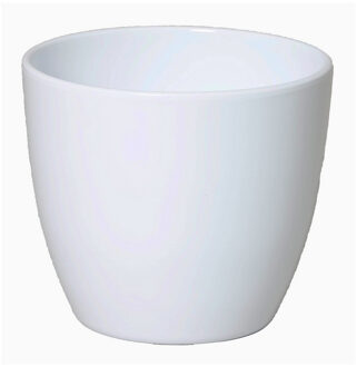 Floran Bloempot glanzend wit keramiek voor kamerplant H15 x D17.5 cm