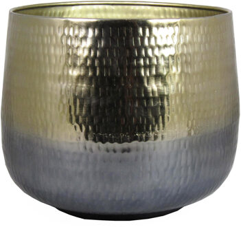 Floran Bloempot/plantenpot Athene van metaal goud D21 x H16 cm