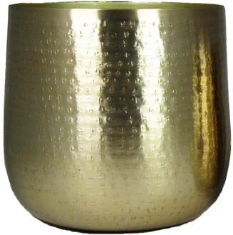 Floran Bloempot/plantenpot Larisa van metaal goud D18 x H17 cm