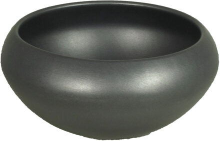 Floran Bloempot Rian - schaal - antraciet - keramiek - 26x12 cm - Plantenpotten Grijs