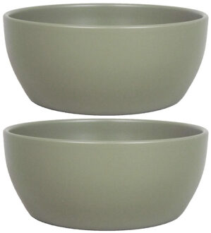 Floran Bloempot schaal mat dennen groen keramiek voor kamerplant H9.5 x D22.5 cm