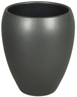 Floran hoge plantenpot - antraciet - glanzend - keramiek - 16 x 19 cm - bloempotten