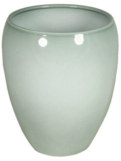 Floran hoge plantenpot - groen - glanzend - keramiek - 16 x 19 cm - bloempotten