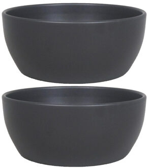 Floran Plantenpot - 2x - schaal - grijs - mat - keramiek - 22 x 9 cm